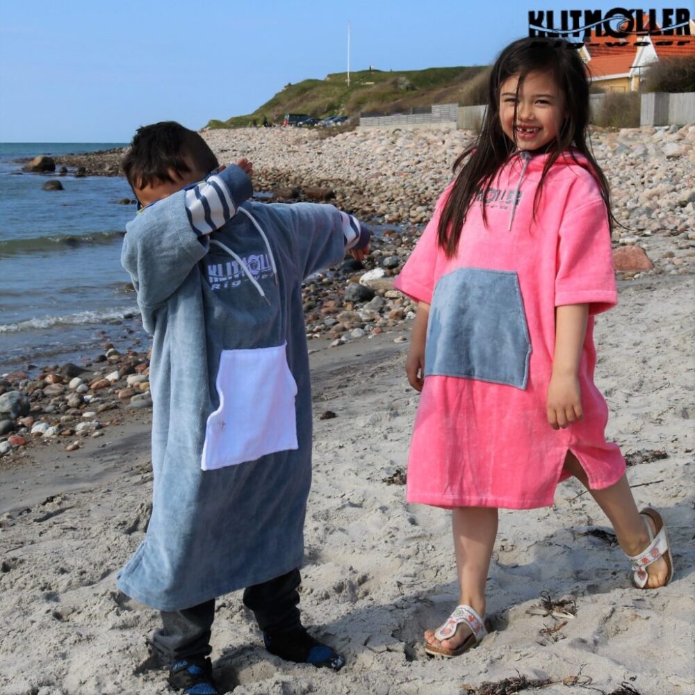 Børneponcho | LYNÆS hav-poncho i 100% bomuld