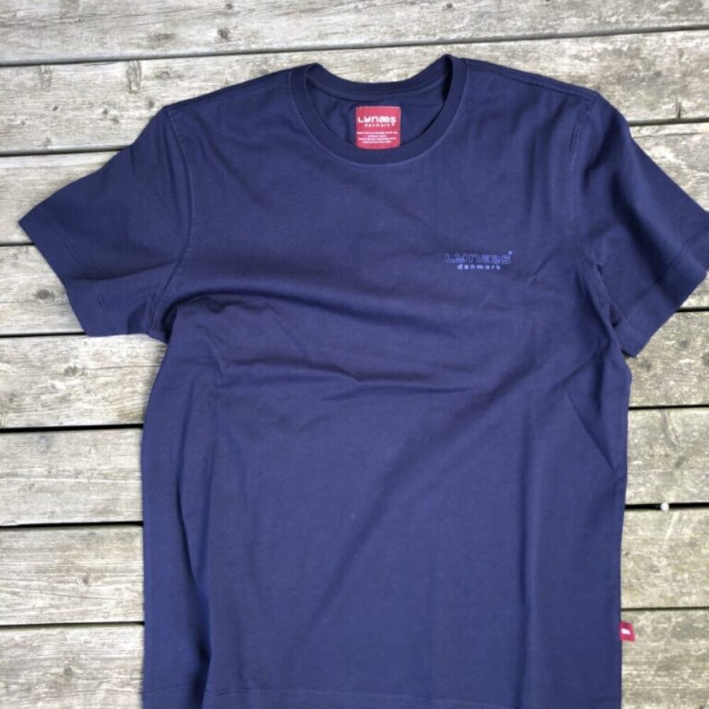 LYNÆS t-shirt, navyblå, lille tryk